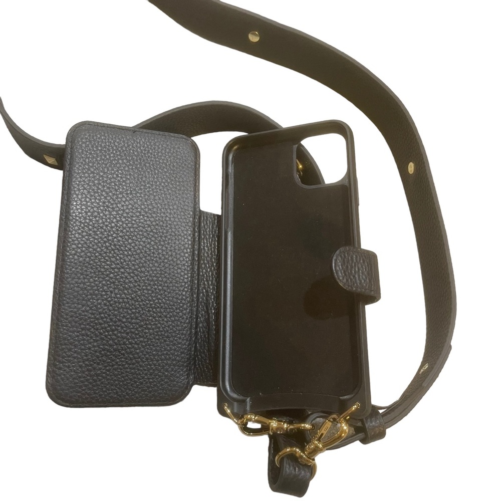 Bandolier Black Pebbled Leather Phone Carrier IPhone 13pro